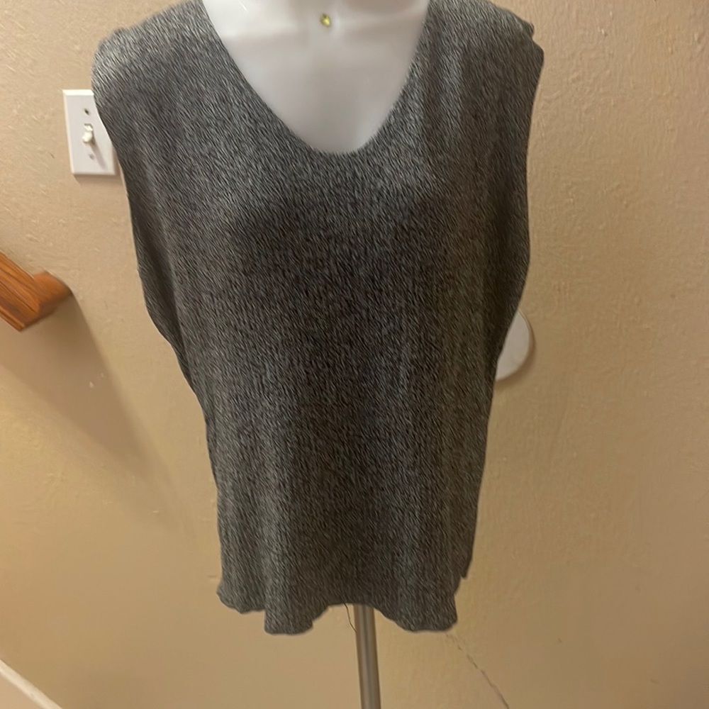 Gray and white vest